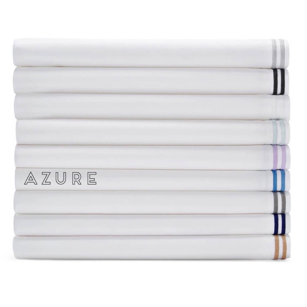 Hudson Park Italian Linens Cotton 2 KING Pillowcases AZURE